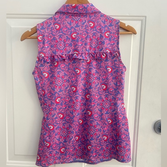 Vineyard Vines • NWT Ruffle Performance Sleeveless Purple/Pink Polo Golf Tennis - Picture 8 of 10
